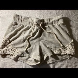 Cream lounge shorts